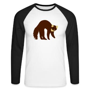 marder - Unisex Baseballshirt langarm - Weiß/Schwarz - Vorne - Nik (191cm)