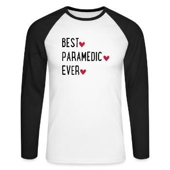 paramedic - Unisex Long Sleeve Baseball T-Shirt - white/black - Front - Nik (191cm)
