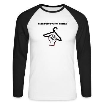 Produits ceci n’est pas un cintre - T-shirt baseball manches longues Homme - blanc/noir - Devant - Nik (191cm)