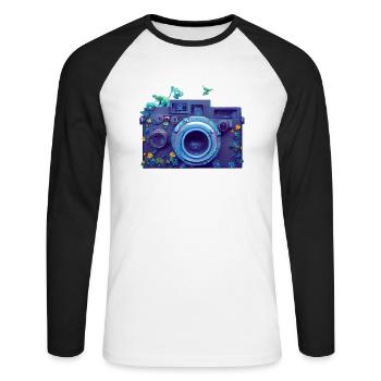 Photographer Camera Photographers Funny Photography - Unisex Long Sleeve Baseball T-Shirt - white/black - Front - Nik (191cm)
