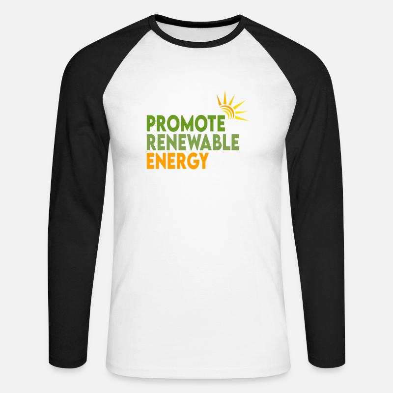 Renewable energies - Unisex Long Sleeve Baseball T-Shirt - white/black