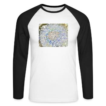 Dandelion, A731878 - Unisex Long Sleeve Baseball T-Shirt - white/black - Front - Nik (191cm)