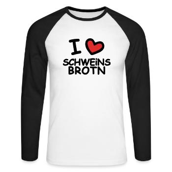 I Love Pork Sandwiches - Unisex Long Sleeve Baseball T-Shirt - white/black - Front - Nik (191cm)