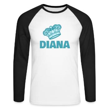 Cadeau pour Diana - T-shirt baseball manches longues Homme - blanc/noir - Devant - Nik (191cm)