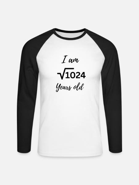 32 Years – Minimalist Birthday Design - Unisex Long Sleeve Baseball T-Shirt - white/black