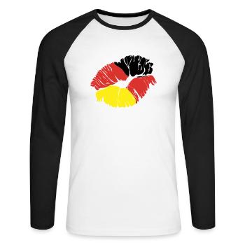 bisou allemagne - T-shirt baseball manches longues Homme - blanc/noir - Devant - Nik (191cm)