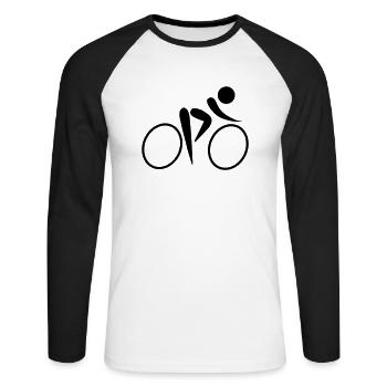 cycling os - T-shirt baseball manches longues Homme - blanc/noir - Devant - Nik (191cm)