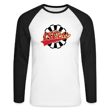 180ers 3C - Unisex Baseballshirt langarm - Weiß/Schwarz - Vorne - Nik (191cm)