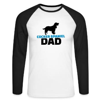 Cocker Spaniel - Unisex Baseballshirt langarm - Weiß/Schwarz - Vorne - Nik (191cm)
