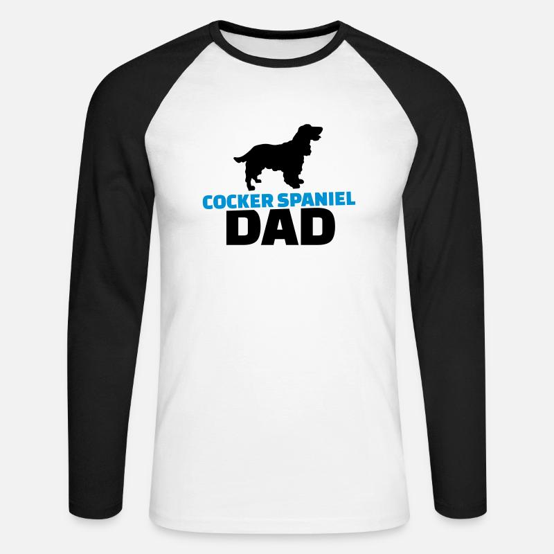 Cocker Spaniel Dad - Unisex Long Sleeve Baseball T-Shirt - white/black