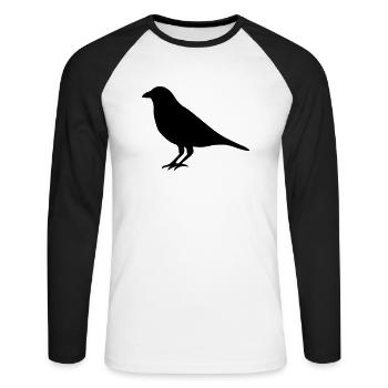 Raven - Unisex Long Sleeve Baseball T-Shirt - white/black - Front - Nik (191cm)