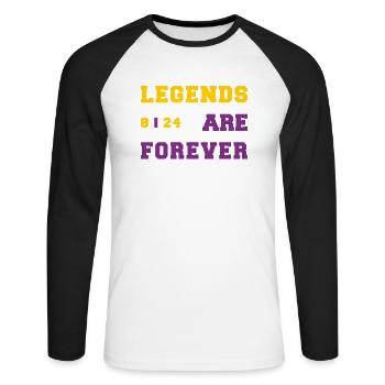 Legends Are Forever - T-shirt baseball manches longues Homme - blanc/noir - Devant - Nik (191cm)