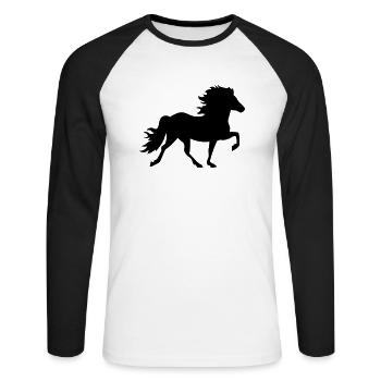 PAYS DE L’ISLAND - T-shirt baseball manches longues Homme - blanc/noir - Devant - Nik (191cm)