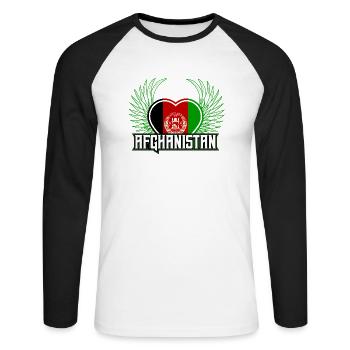 Afghanistan - T-shirt baseball manches longues Homme - blanc/noir - Devant - Nik (191cm)