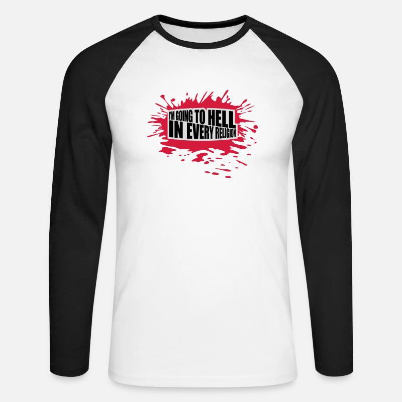 im going to hell - Unisex Baseballshirt langarm - Weiß/Schwarz