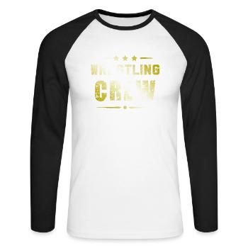 Wrestling Crew - Unisex Baseballshirt langarm - Weiß/Schwarz - Vorne - Nik (191cm)