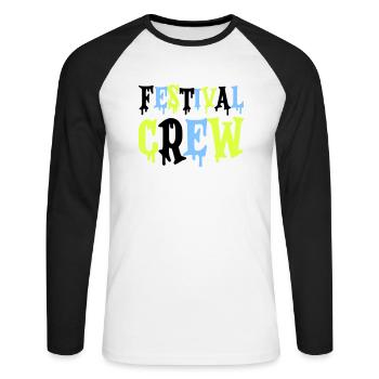 Festival Crew - Unisex Long Sleeve Baseball T-Shirt - white/black - Front - Nik (191cm)