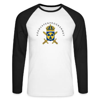 Das schwedische Atomwaffenprogramm - Unisex Baseballshirt langarm - Weiß/Schwarz - Vorne - Nik (191cm)