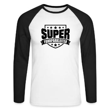 Super Fuhrparkleiter - Unisex Baseballshirt langarm - Weiß/Schwarz - Vorne - Nik (191cm)
