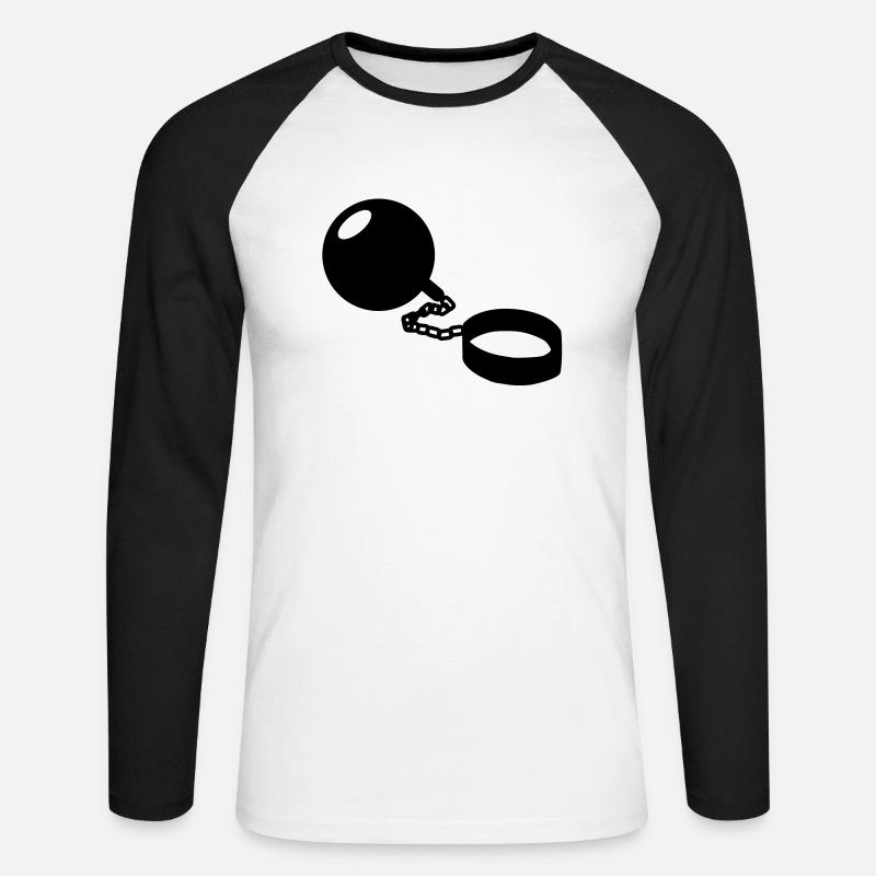 Fußfessel - Unisex Baseballshirt langarm - Weiß/Schwarz