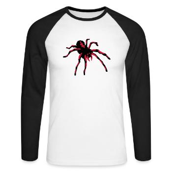 Tarantula Spider - T-shirt baseball manches longues Homme - blanc/noir - Devant - Nik (191cm)