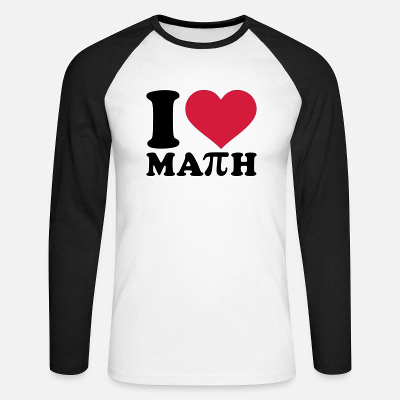Mathe - Unisex Baseballshirt langarm - Weiß/Schwarz