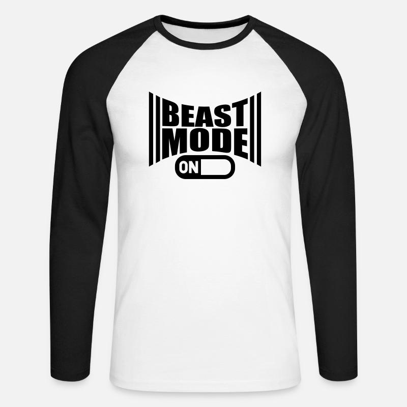 On An Beast Mode Power - Unisex Baseballshirt langarm - Weiß/Schwarz