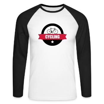 Cycling - T-shirt baseball manches longues Homme - blanc/noir - Devant - Nik (191cm)