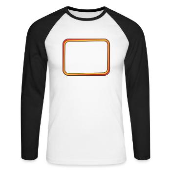 text frame fire - Unisex Long Sleeve Baseball T-Shirt - white/black - Front - Nik (191cm)