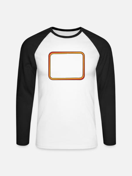 text frame fire - Unisex Long Sleeve Baseball T-Shirt - white/black