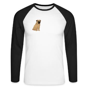 Je préfère rester à la maison avec mon chien - Mignon chien drôle - T-shirt baseball manches longues Homme - blanc/noir - Devant - Nik (191cm)