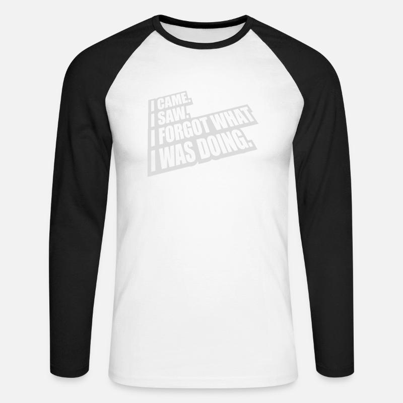 I came saw forget - Unisex Baseballshirt langarm - Weiß/Schwarz
