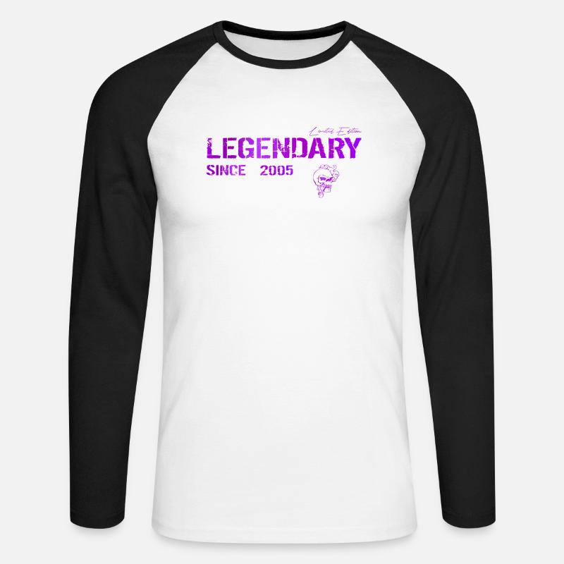 Legendary since 2005 Geschenk - Unisex Baseballshirt langarm - Weiß/Schwarz