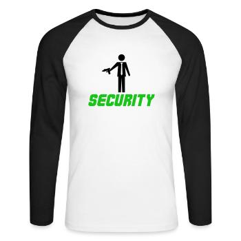 Conception de la sécurité - T-shirt baseball manches longues Homme - blanc/noir - Devant - Nik (191cm)