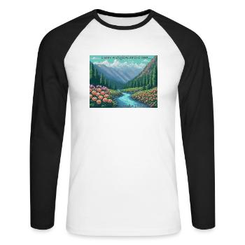 Art - T-shirt baseball manches longues Homme - blanc/noir - Devant - Nik (191cm)
