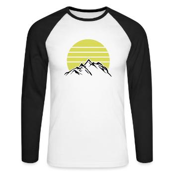 Montagnes Montagnes Montagnes 1 - T-shirt baseball manches longues Homme - blanc/noir - Devant - Nik (191cm)