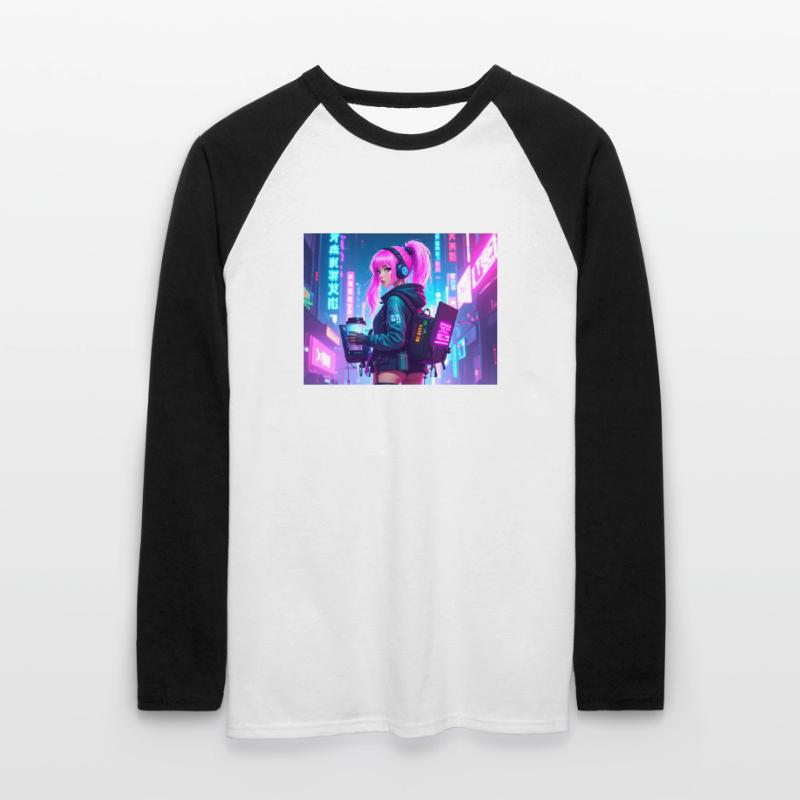 Cyber DJ Coder – Beats, Bytes & Blinks Unisex Baseballshirt langarm