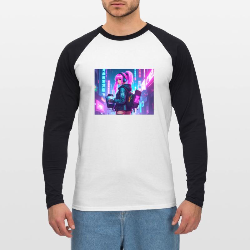 Cyber DJ Coder – Beats, Bytes & Blinks Unisex Baseballshirt langarm