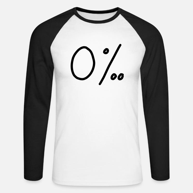 null Promille - Unisex Baseballshirt langarm - Weiß/Schwarz