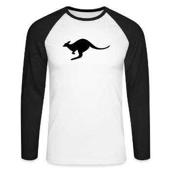 oceanie5 - T-shirt baseball manches longues Homme - blanc/noir - Devant - Nik (191cm)