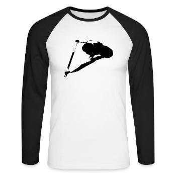 Un un dragon bateau un sportifs Kanu 1c - T-shirt baseball manches longues Homme - blanc/noir - Devant - Nik (191cm)