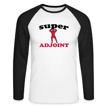 Super adjoint - T-shirt baseball manches longues Homme - blanc/noir - Devant - Nik (191cm)