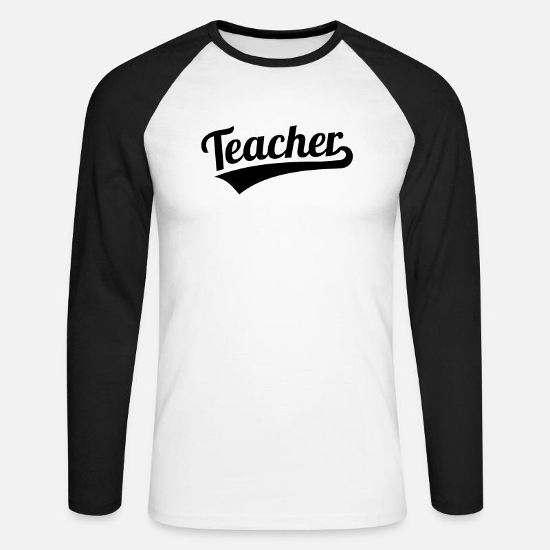 Lehrer - Unisex Baseballshirt langarm - Weiß/Schwarz