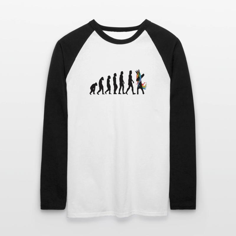 Einhorn Evolution - Unicorn Evolution T-shirt baseball manches longues Homme