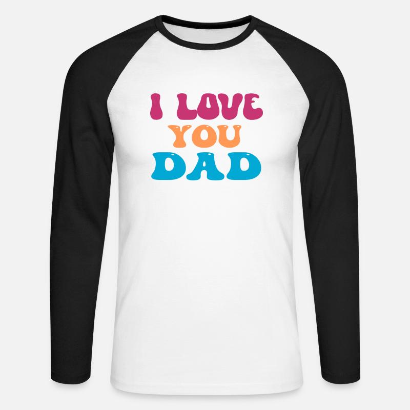 Ti voglio bene papà - Maglia da baseball a manica lunga da uomo - bianco/nero