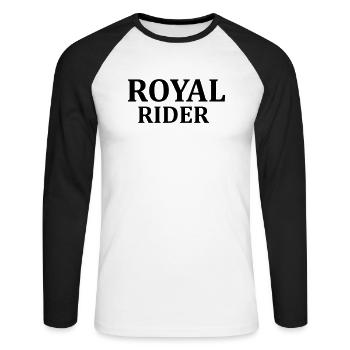 Royal - Unisex Baseballshirt langarm - Weiß/Schwarz - Vorne - Nik (191cm)