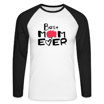 Happy Mothers Day lettering 2 - Unisex Long Sleeve Baseball T-Shirt - white/black - Front - Nik (191cm)