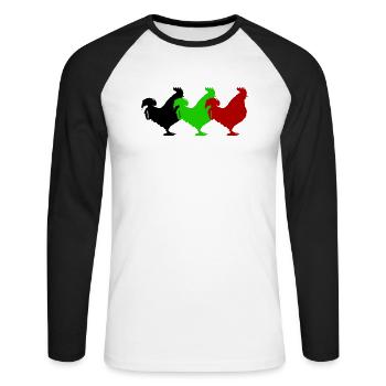 Robinet - T-shirt baseball manches longues Homme - blanc/noir - Devant - Nik (191cm)
