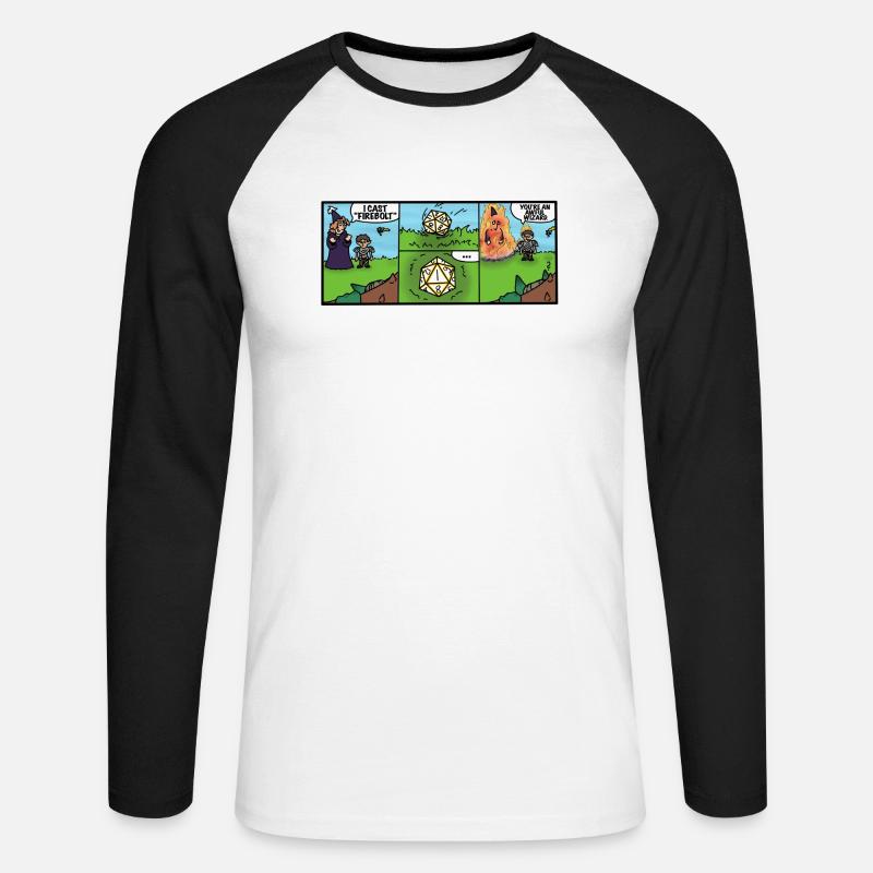 Kurzer Comic - Unisex Baseballshirt langarm - Weiß/Schwarz