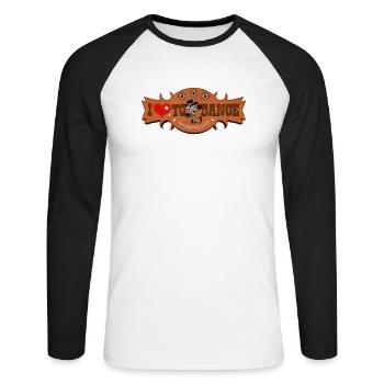 1245 zwischen den Zeilen Farbe - Unisex Baseballshirt langarm - Weiß/Schwarz - Vorne - Nik (191cm)